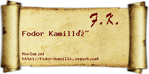 Fodor Kamilló névjegykártya
