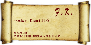 Fodor Kamilló névjegykártya