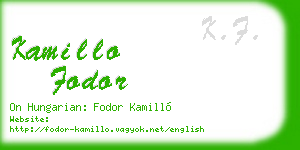 kamillo fodor business card